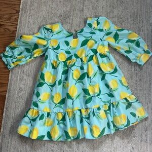 Janie and Jack Lemon Dress with Ruffled Hem
